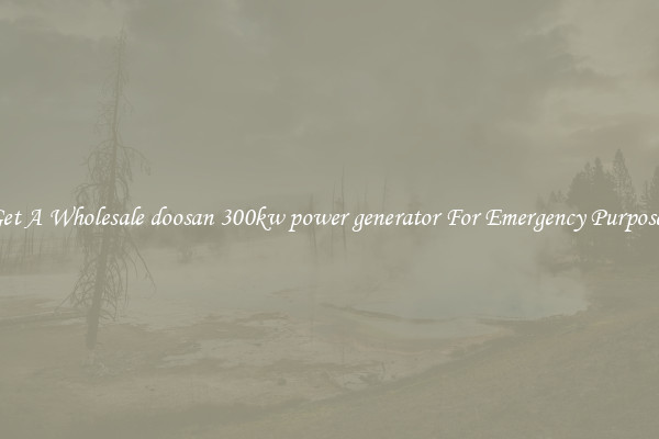Get A Wholesale doosan 300kw power generator For Emergency Purposes