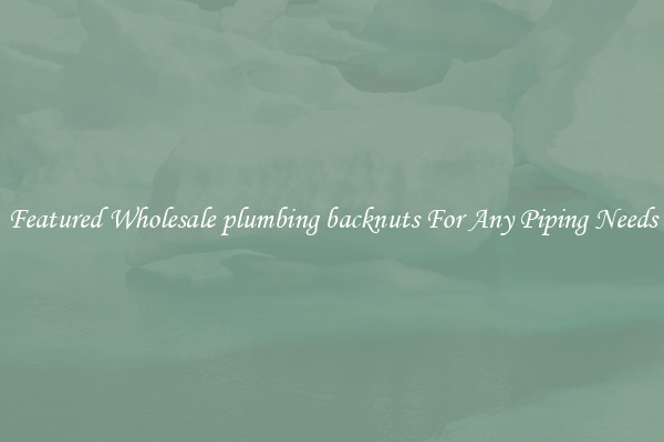 Featured Wholesale plumbing backnuts For Any Piping Needs