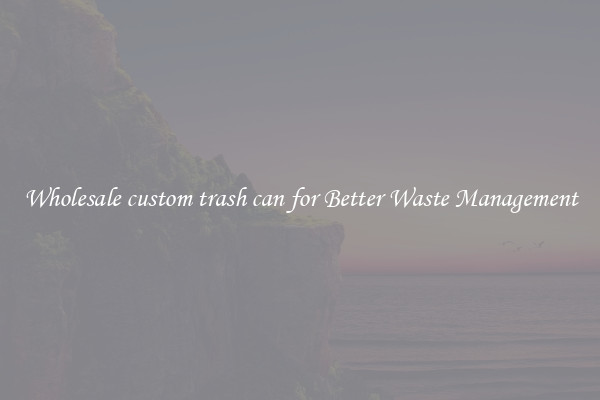 Wholesale custom trash can for Better Waste Management