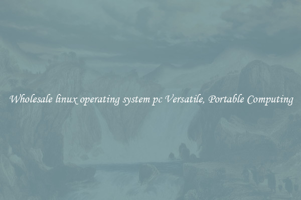 Wholesale linux operating system pc Versatile, Portable Computing