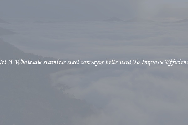 Get A Wholesale stainless steel conveyor belts used To Improve Efficiency