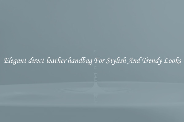 Elegant direct leather handbag For Stylish And Trendy Looks
