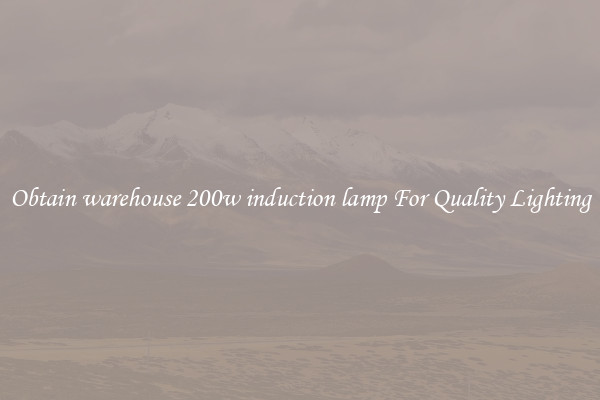 Obtain warehouse 200w induction lamp For Quality Lighting
