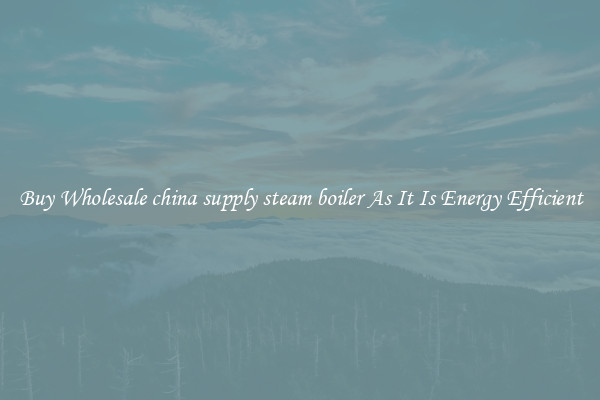 Buy Wholesale china supply steam boiler As It Is Energy Efficient