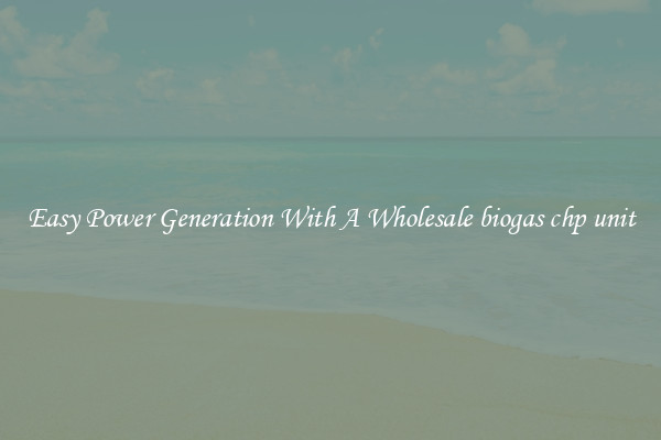 Easy Power Generation With A Wholesale biogas chp unit